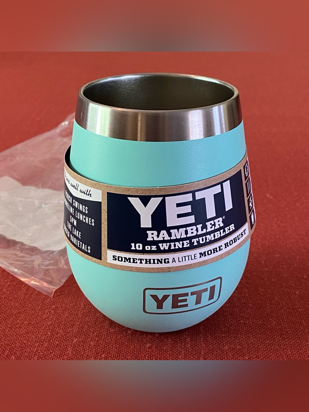 Yeti Rambler 10oz Wine Tumbler Seafoam Blue NWT